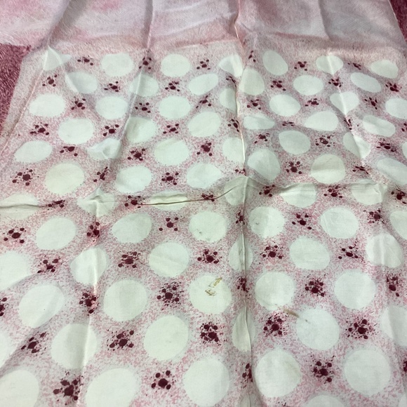 Silk scarf, vintage burgundy and pinks 30 x 30 - Picture 7 of 8